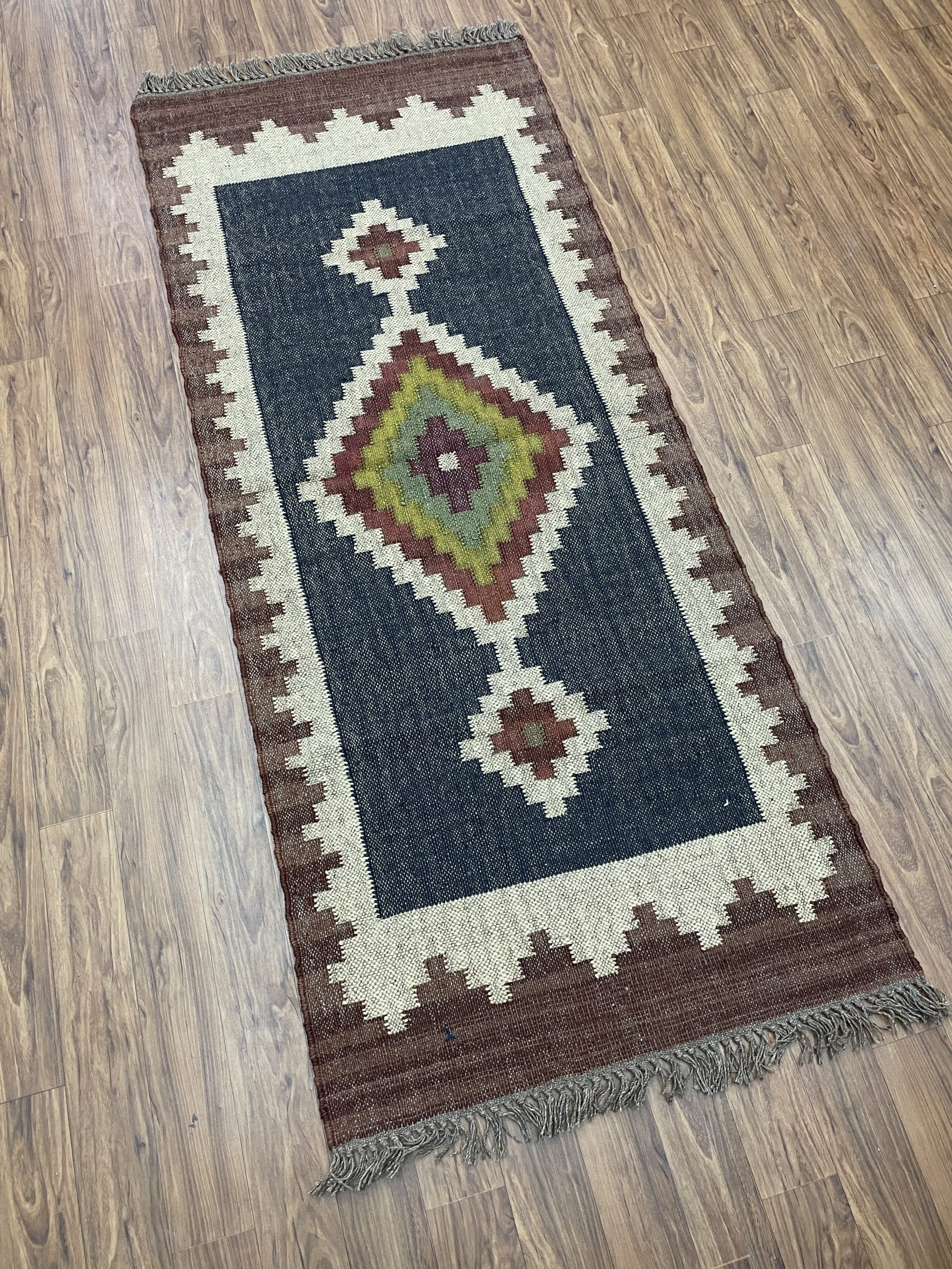 Runner Wool and Jute, Wool and Jute Rug, Modern Desgin Dining Room Rug, Handwoven Wool Jute Rug, Living Room Rug, Handmade Traditional Indian Wool Jute Rug - Image 3