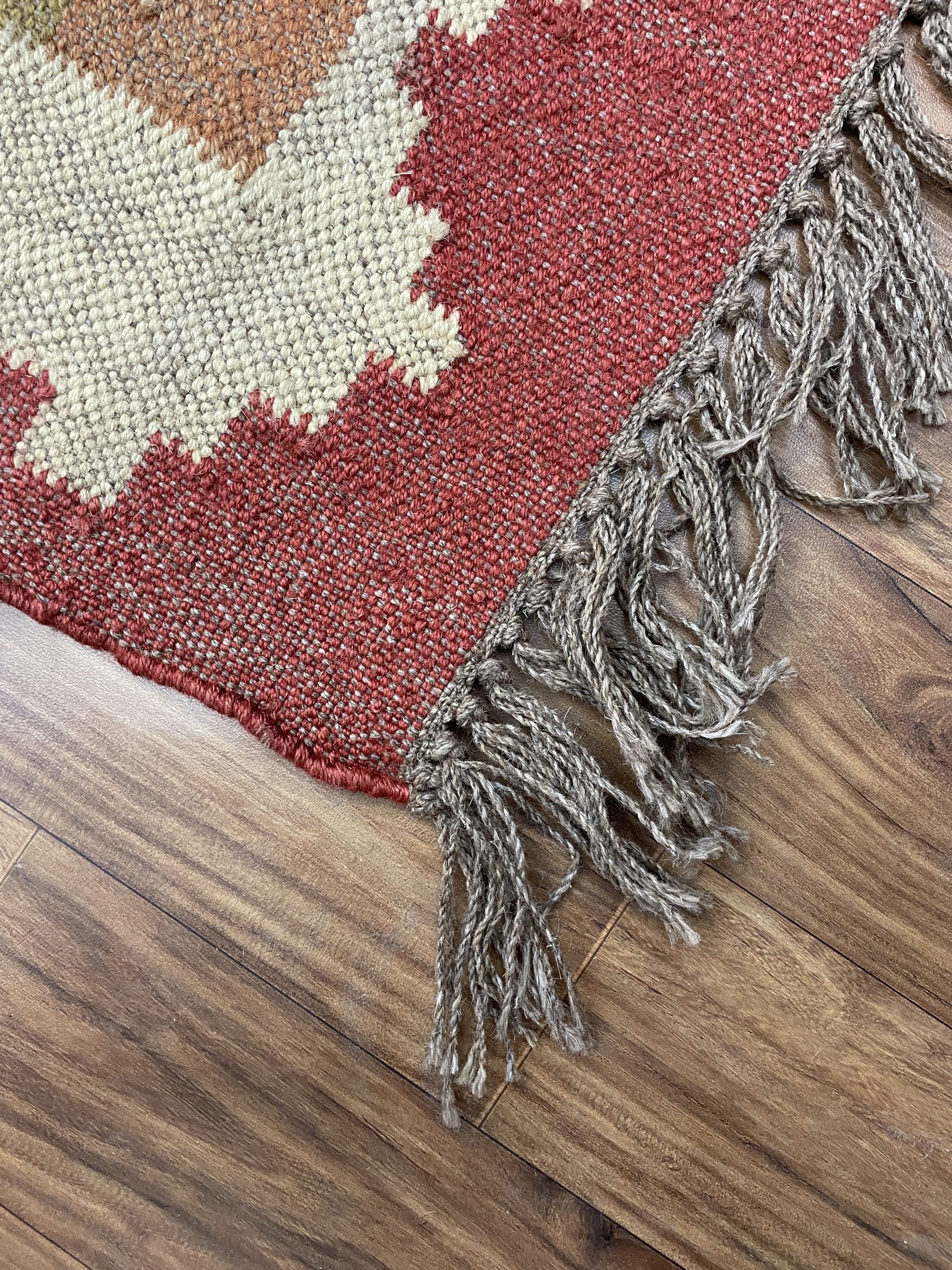 Colorful Wool and Jute Rug, Wool and Jute Rug, Modern Desgin Dining Room Rug, Handwoven Wool Jute Rug, Living Room Rug, Handmade Traditional Indian Wool Jute Rug - Image 2