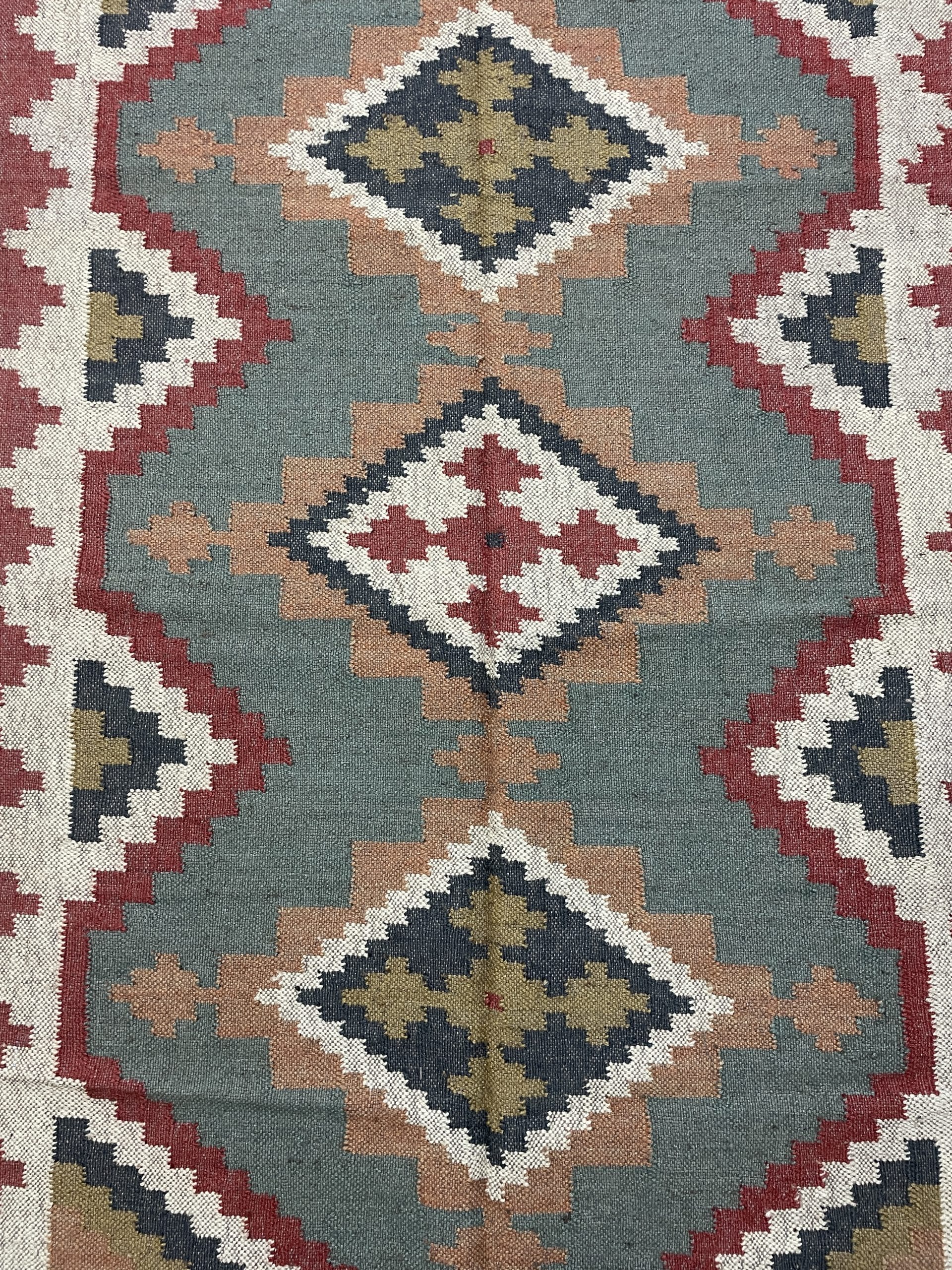 Colorful Wool and Jute Rug, Wool and Jute Rug, Modern Desgin Dining Room Rug, Handwoven Wool Jute Rug, Living Room Rug, Handmade Traditional Indian Wool Jute Rug - Image 5