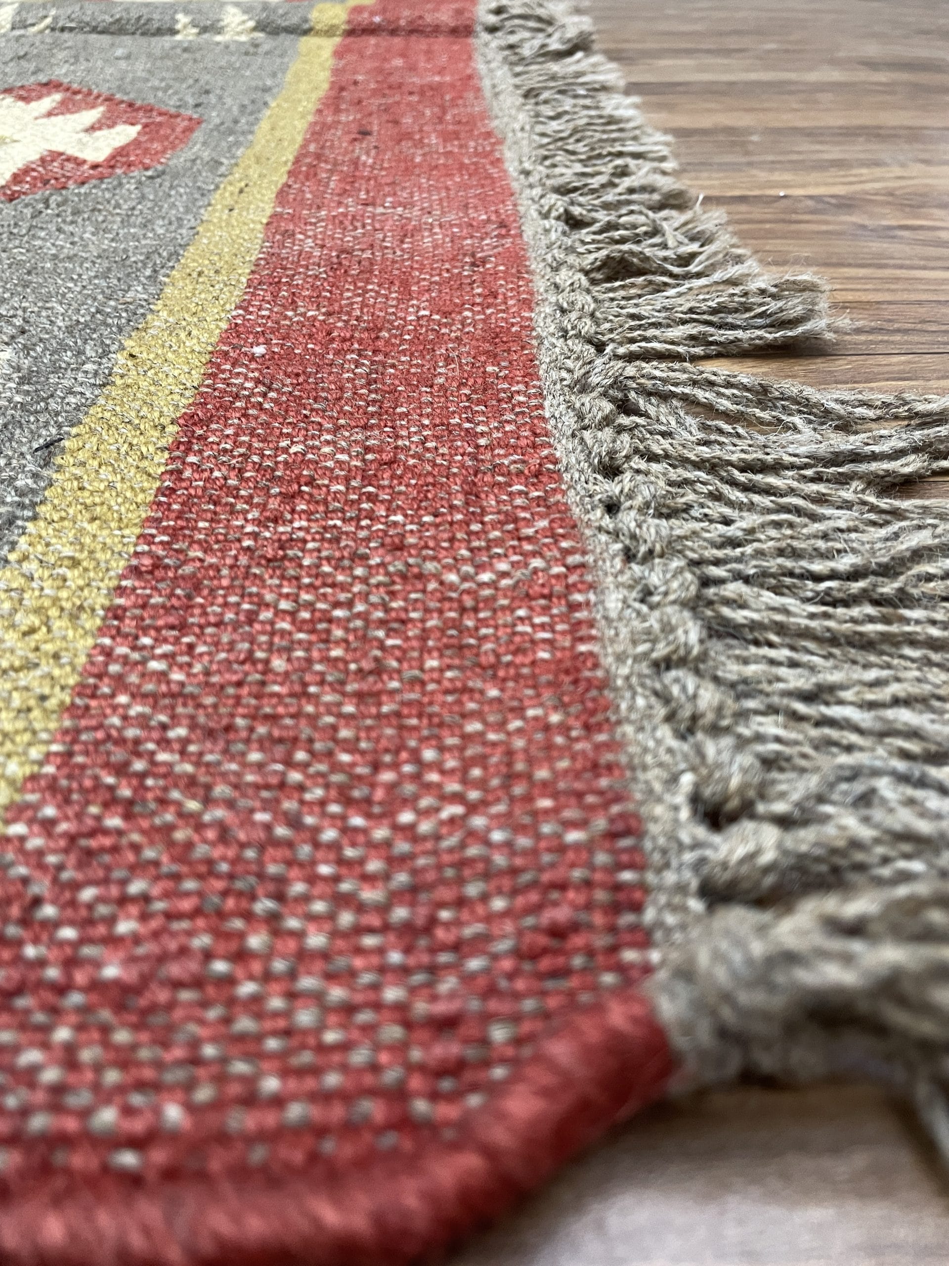 Colorful Wool Jute Rug, Wool and Jute Rug, Modern Desgin Dining Room Rug, Handwoven Wool Jute Rug, Living Room Rug, Handmade Traditional Indian Wool Jute Rug - Image 3