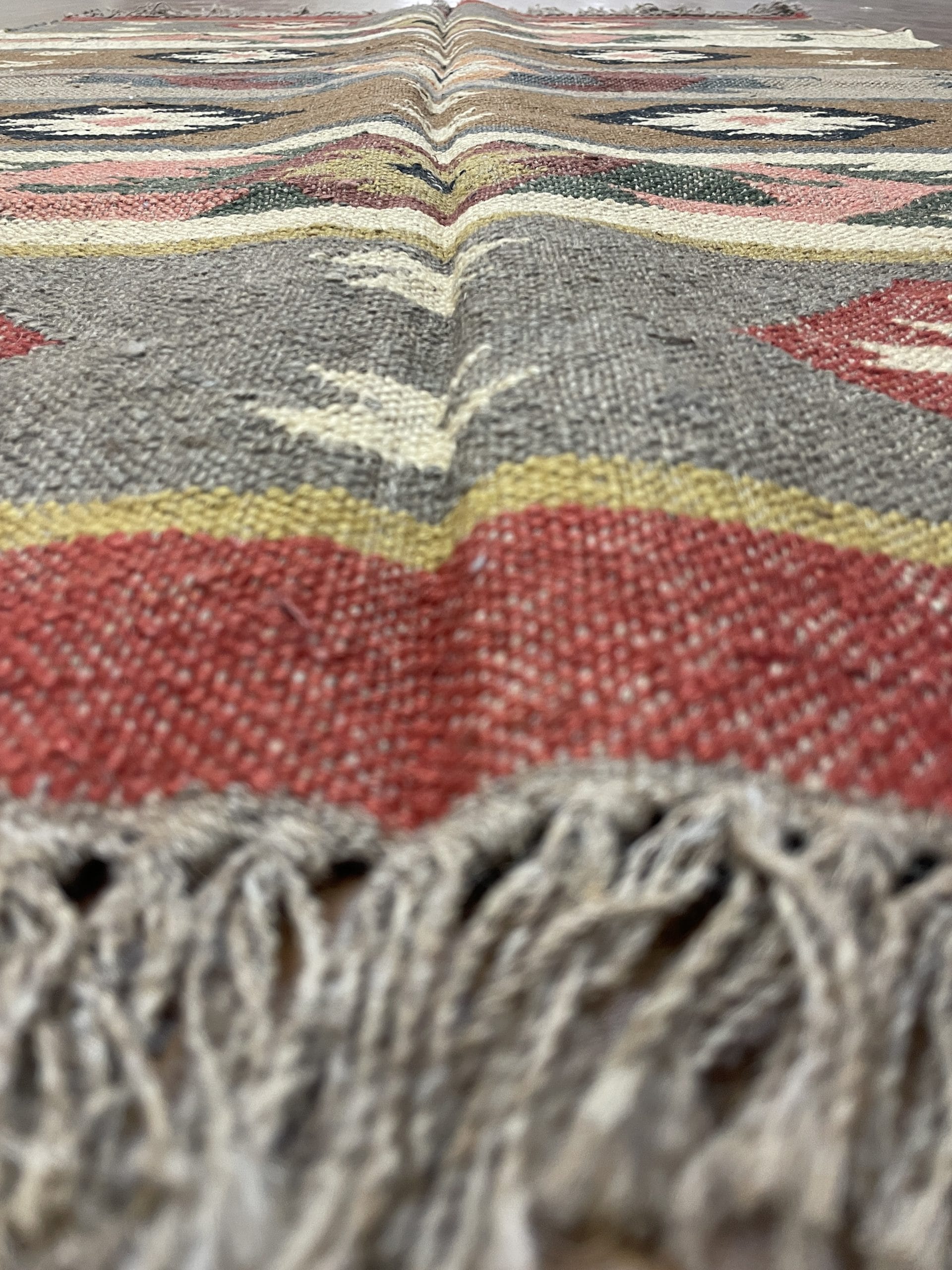 Colorful Wool Jute Rug, Wool and Jute Rug, Modern Desgin Dining Room Rug, Handwoven Wool Jute Rug, Living Room Rug, Handmade Traditional Indian Wool Jute Rug - Image 6