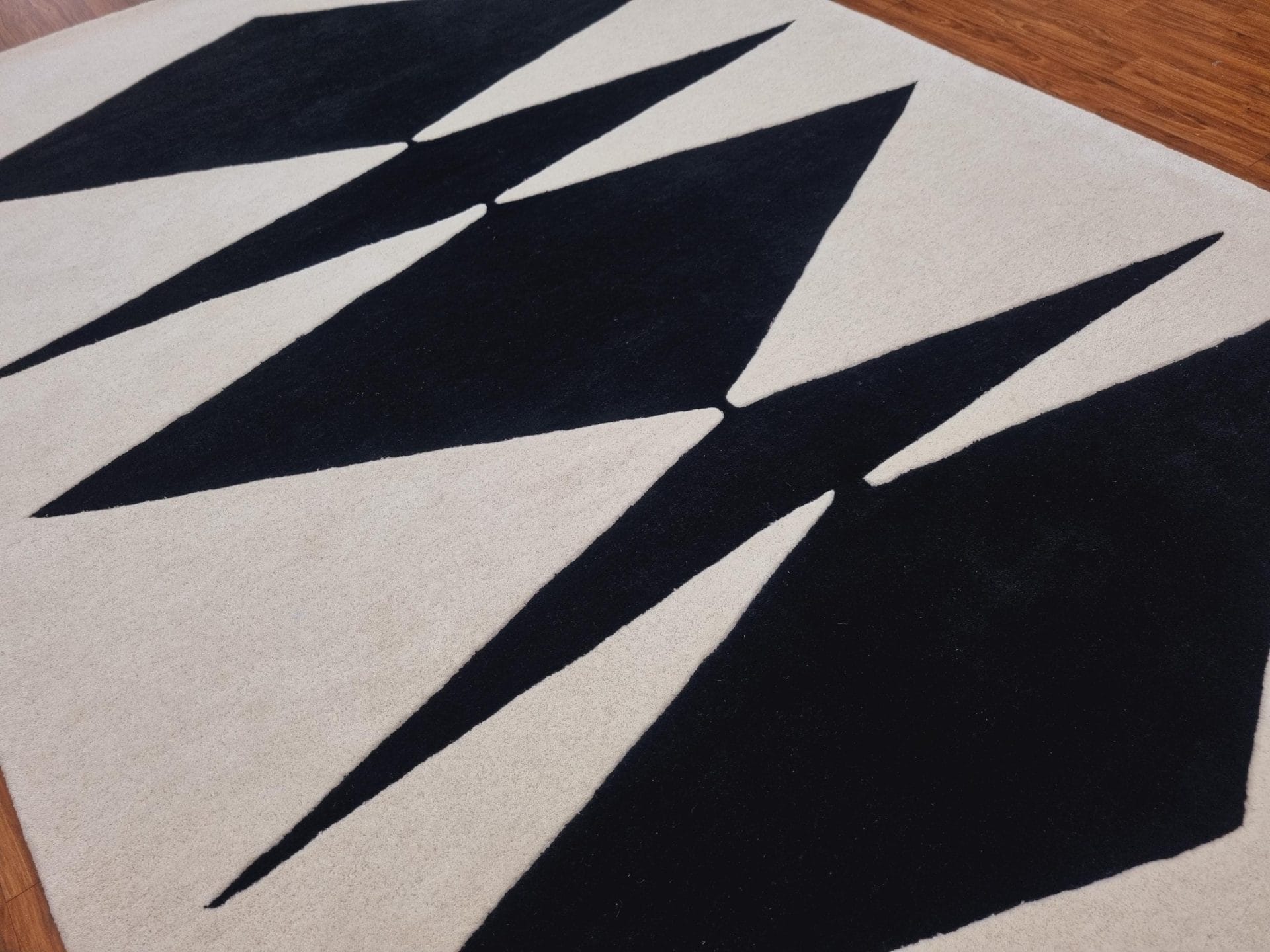 Hand Tufted Wool Rug, Black White Wool Rug, Large Area Rug for Living Room, Modern Tufted Rug - Image 6